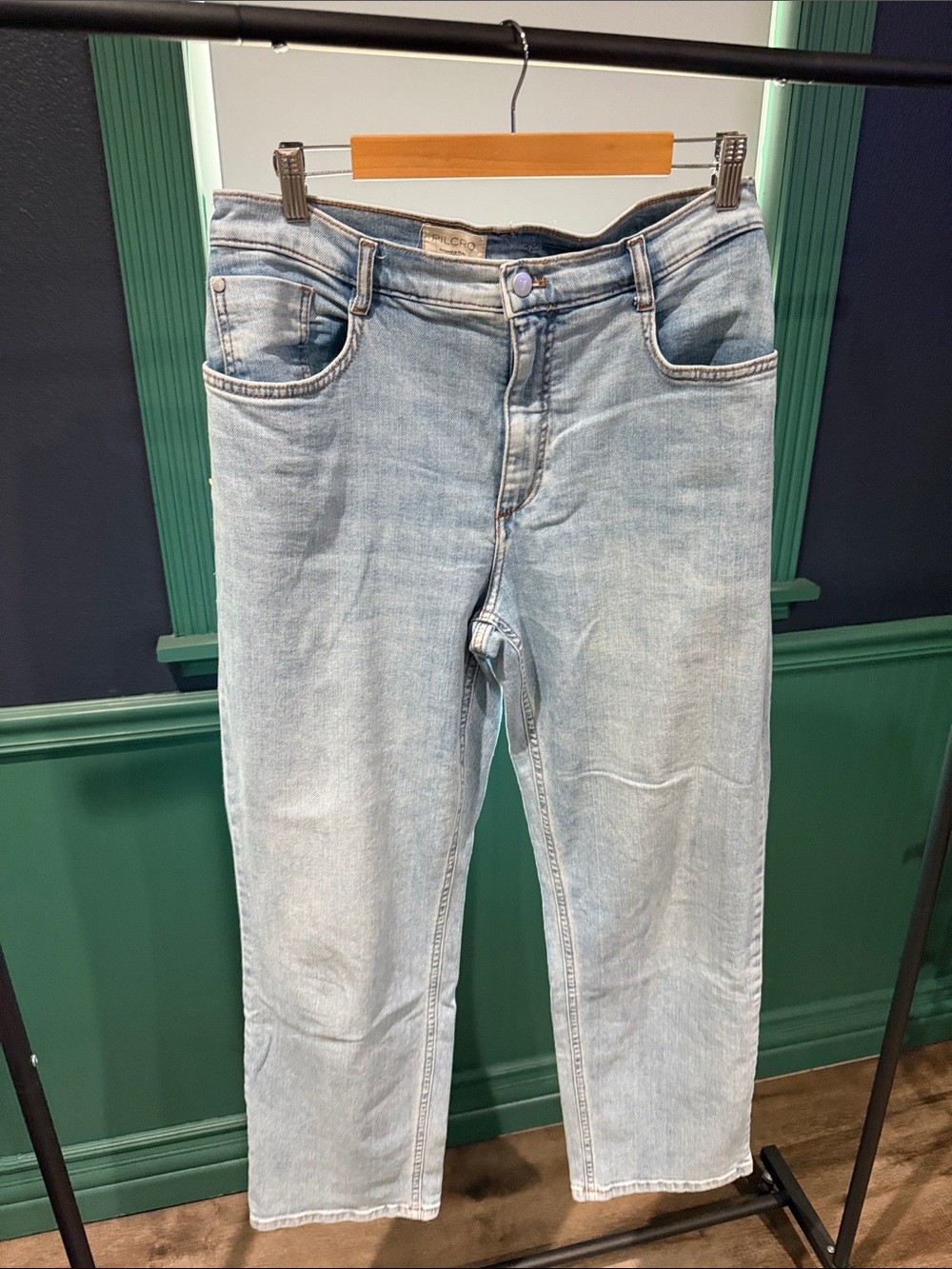 Pilcro Pale Blue Straight-Leg Jeans